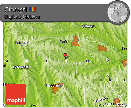 Physical Map of Cioreşti