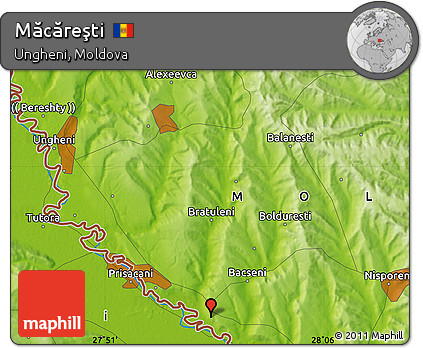 Physical Map of Măcăreşti