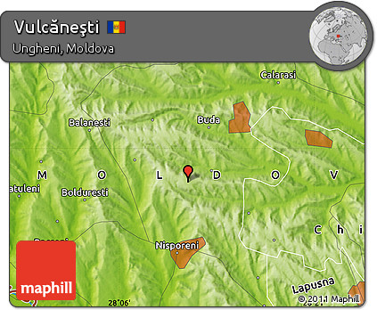 Physical Map of Vulcăneşti