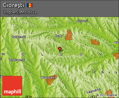 Physical Map of Cioreşti