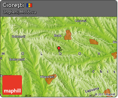 Physical Map of Cioreşti