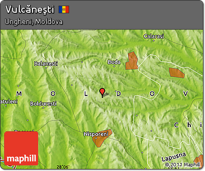Physical Map of Vulcăneşti