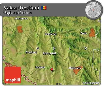 Satellite Map of Valea -Trestieni