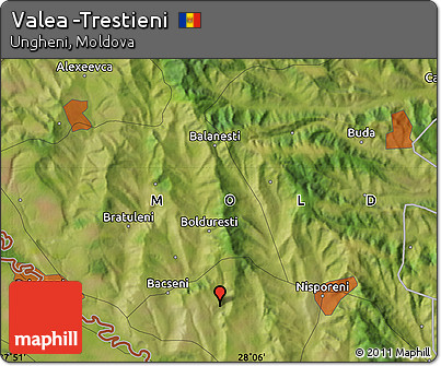 Satellite Map of Valea -Trestieni
