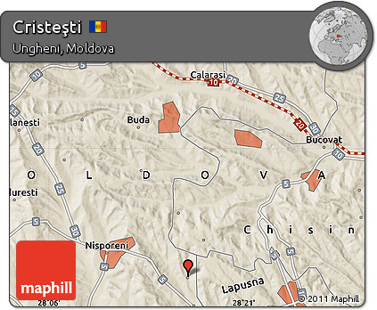 Shaded Relief Map of Cristeşti