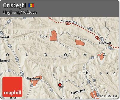 Shaded Relief Map of Cristeşti