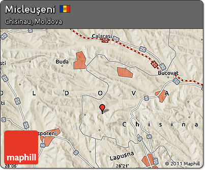 Shaded Relief Map of Micleuşeni