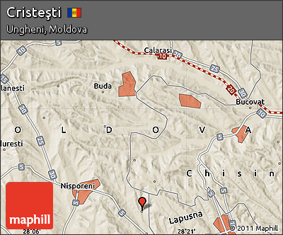 Shaded Relief Map of Cristeşti