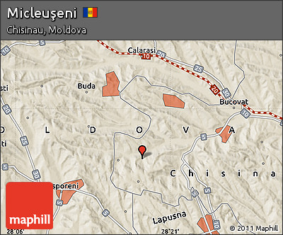Shaded Relief Map of Micleuşeni