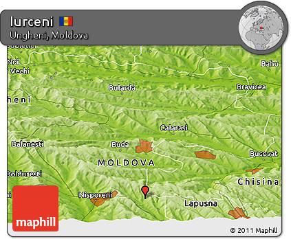 Physical Panoramic Map of Iurceni