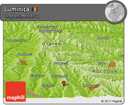Physical Panoramic Map of Luminiţa