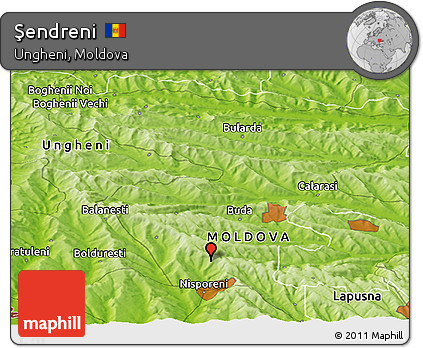Physical Panoramic Map of Şendreni