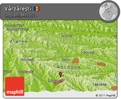 Physical Panoramic Map of Vărzăreşti