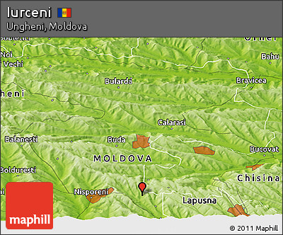 Physical Panoramic Map of Iurceni