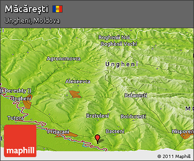 Physical Panoramic Map of Măcăreşti