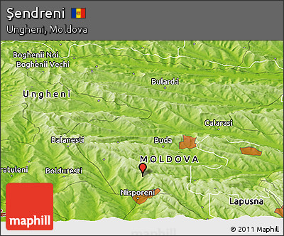 Physical Panoramic Map of Şendreni