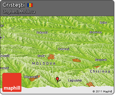 Physical Panoramic Map of Cristeşti