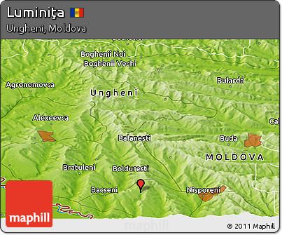 Physical Panoramic Map of Luminiţa