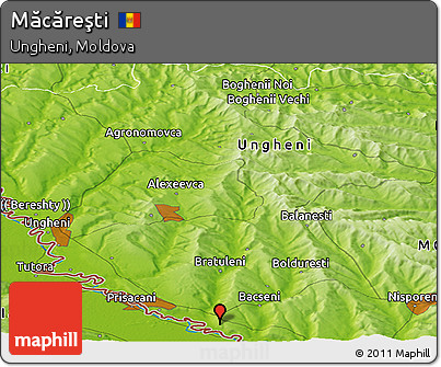 Physical Panoramic Map of Măcăreşti