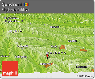 Physical Panoramic Map of Şendreni