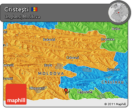 Political Panoramic Map of Cristeşti