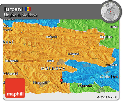 Political Panoramic Map of Iurceni