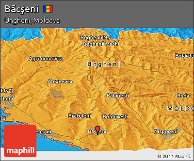Political Panoramic Map of Băcşeni