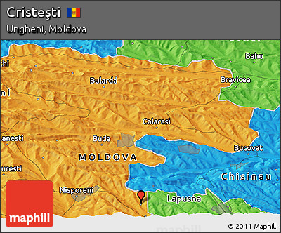 Political Panoramic Map of Cristeşti