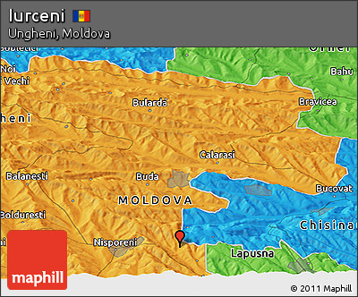 Political Panoramic Map of Iurceni