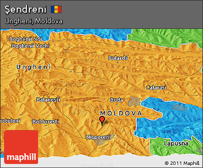 Political Panoramic Map of Şendreni