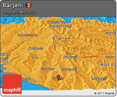 Political Panoramic Map of Băcşeni