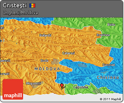 Political Panoramic Map of Cristeşti