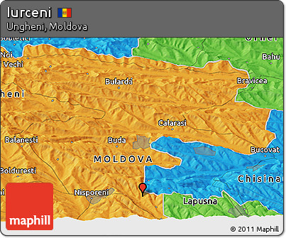 Political Panoramic Map of Iurceni