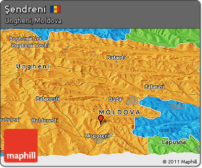 Political Panoramic Map of Şendreni