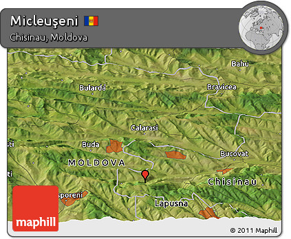 Satellite Panoramic Map of Micleuşeni