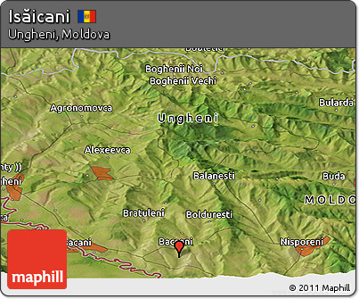 Satellite Panoramic Map of Isăicani