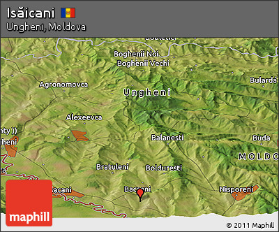Satellite Panoramic Map of Isăicani