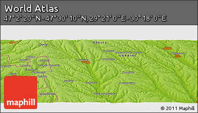Physical Panoramic Map of the Area around 47° 16' 15" N, 29° 49' 30" E