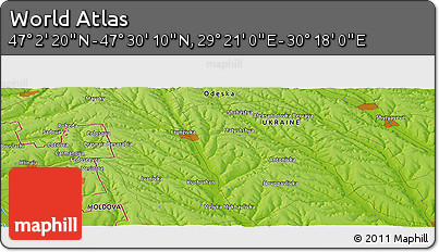 Physical Panoramic Map of the Area around 47° 16' 15" N, 29° 49' 30" E