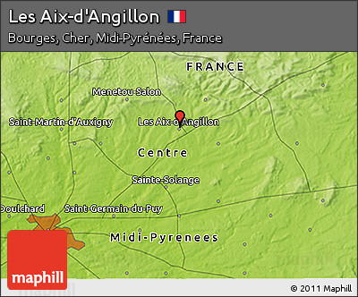 Physical 3D Map of Les Aix-d'Angillon