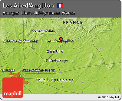 Physical 3D Map of Les Aix-d'Angillon