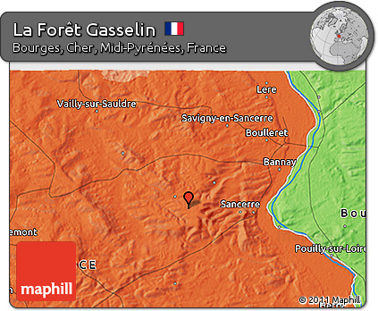Political 3D Map of La Forêt Gasselin