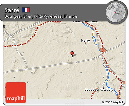 Shaded Relief 3D Map of Sarré