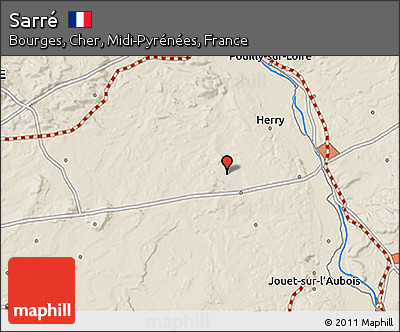 Shaded Relief 3D Map of Sarré