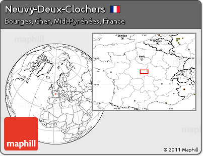 Blank Location Map of Neuvy-Deux-Clochers