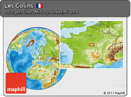 Physical Location Map of Les Colins