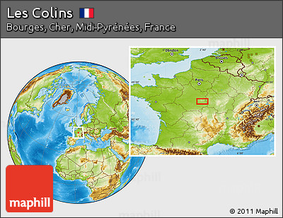 Physical Location Map of Les Colins