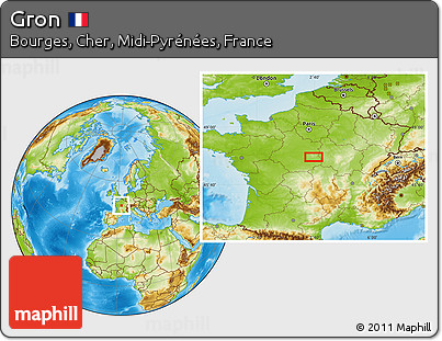 Physical Location Map of Gron