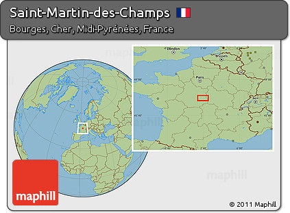Savanna Style Location Map of Saint-Martin-des-Champs