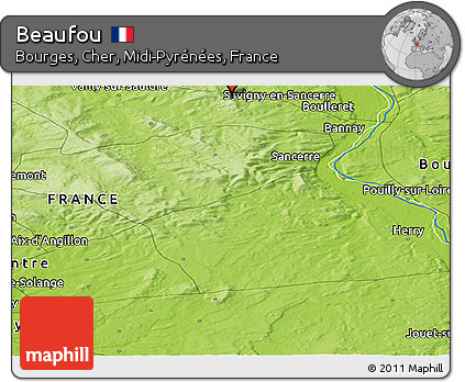 Physical Panoramic Map of Beaufou